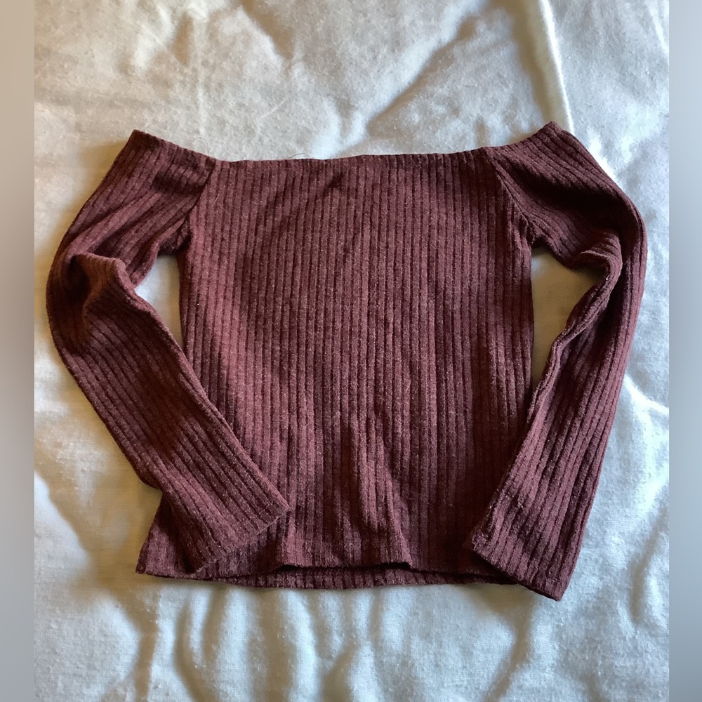Charlotte Russe Off the Shoulder Ribbed Sweater